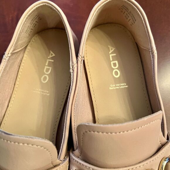 EEUC Women's Aldo Hellen Buttery Leather Loafers Flats Shoes in Nude US Size 7.5 - Picture 5 of 6